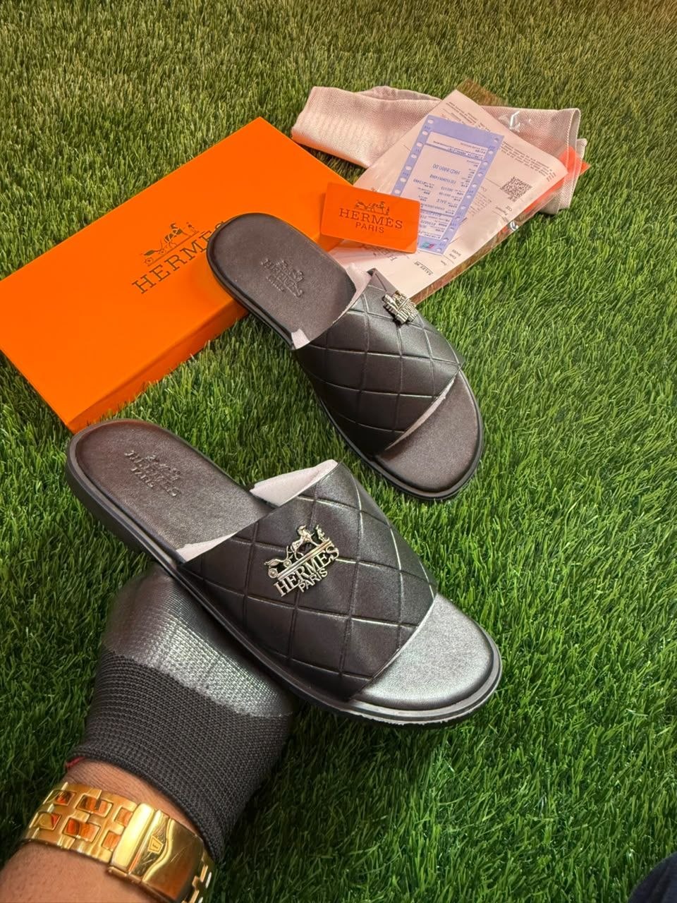 SANDALE HERMES PARIS NOIR