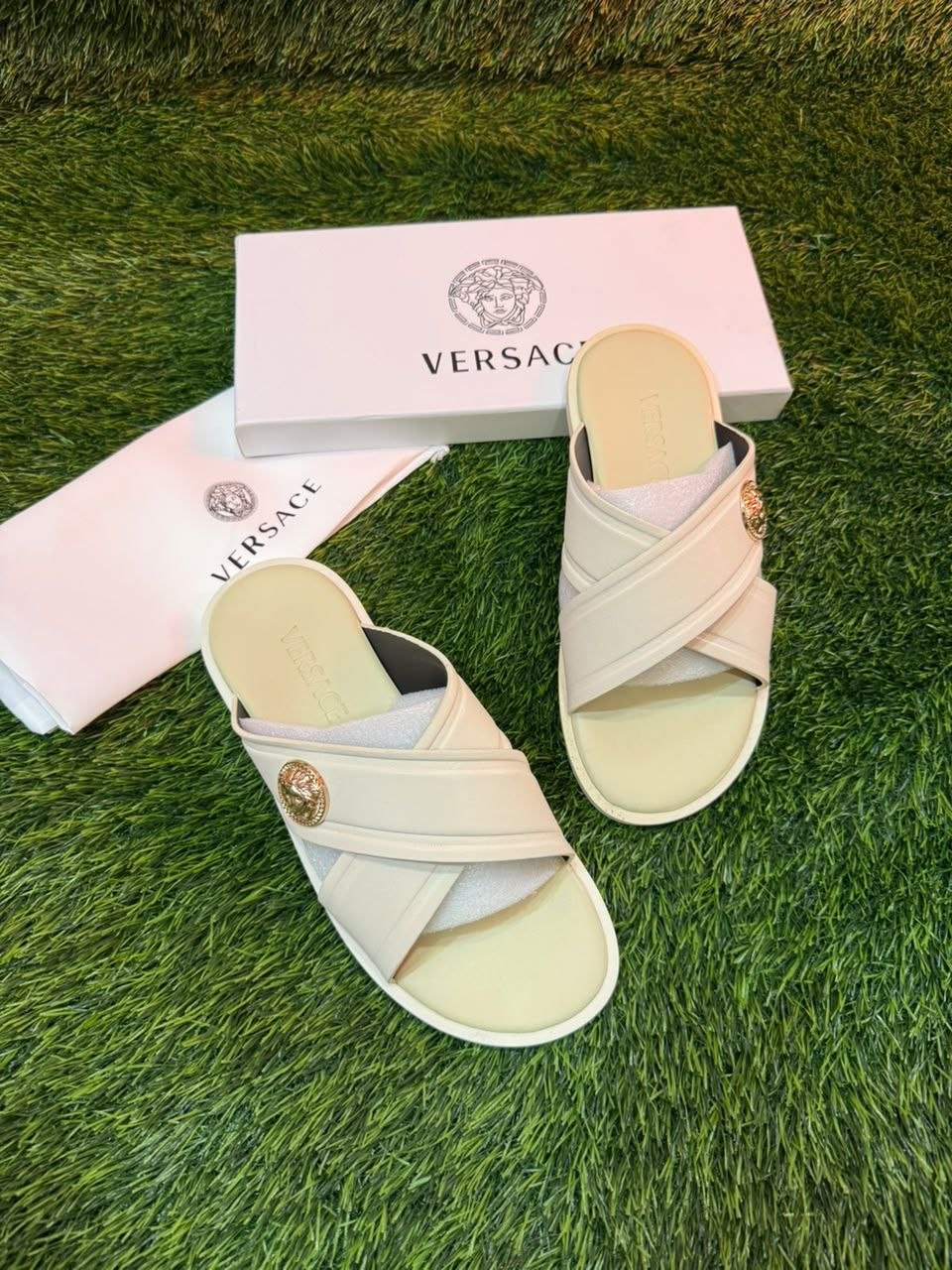 SANDALE VERSACE BLANC